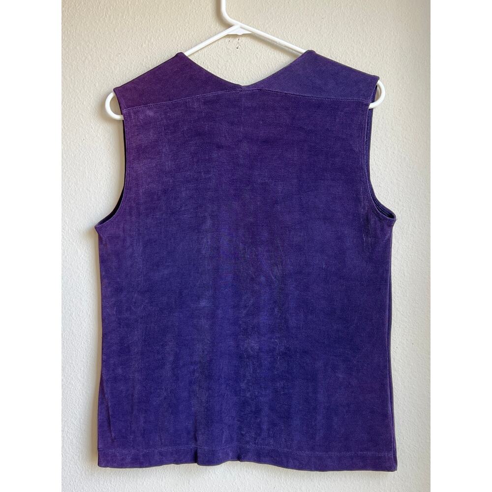 Chico's Travelers Purple Slinky Knit V-Neck Sleeveless Tank Top Size 2 / Large - Picture 2 of 4